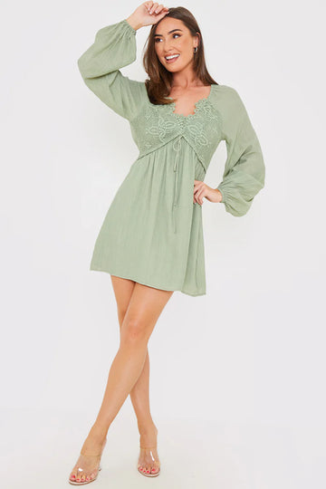 Lace Detail Mini Dress